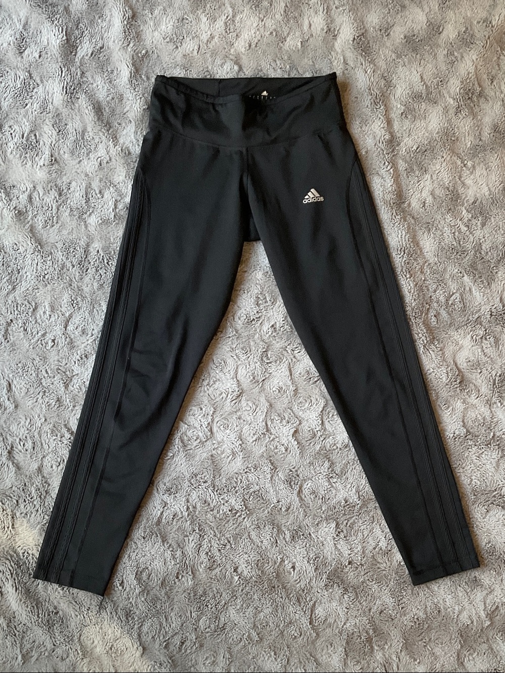 adidas Black Women's Athletic Leggings with Subtle Logo